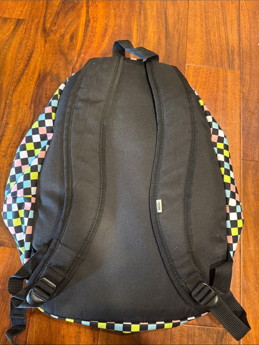 Vans Old Skool III Backpack with Pink, Blue & Neon Yellow Squares - Picture 3 of 3